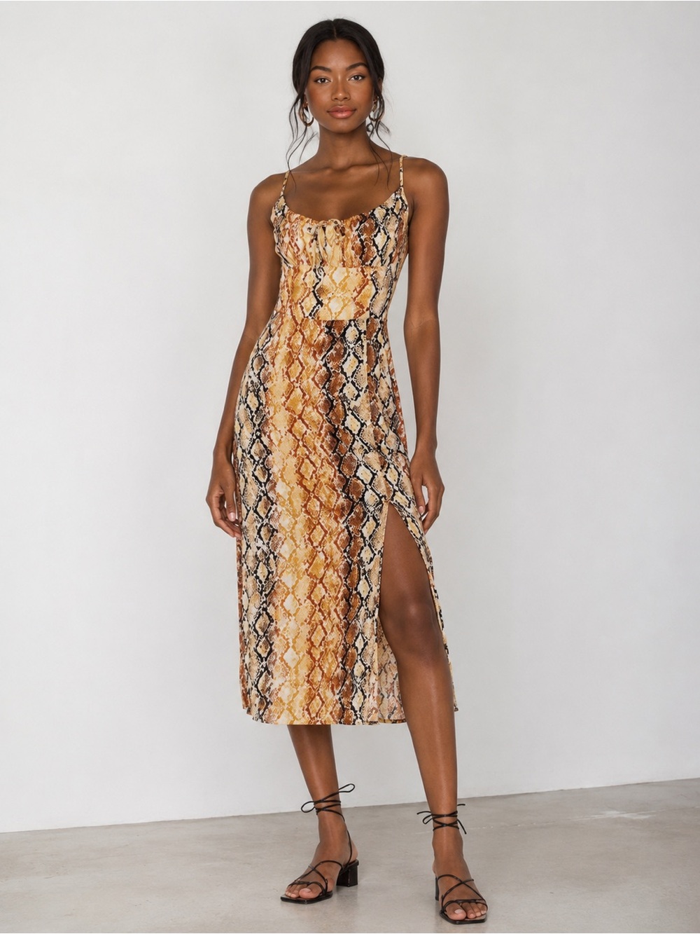 L’Space Portola Midi Dress in Pretty in Phyton NWT